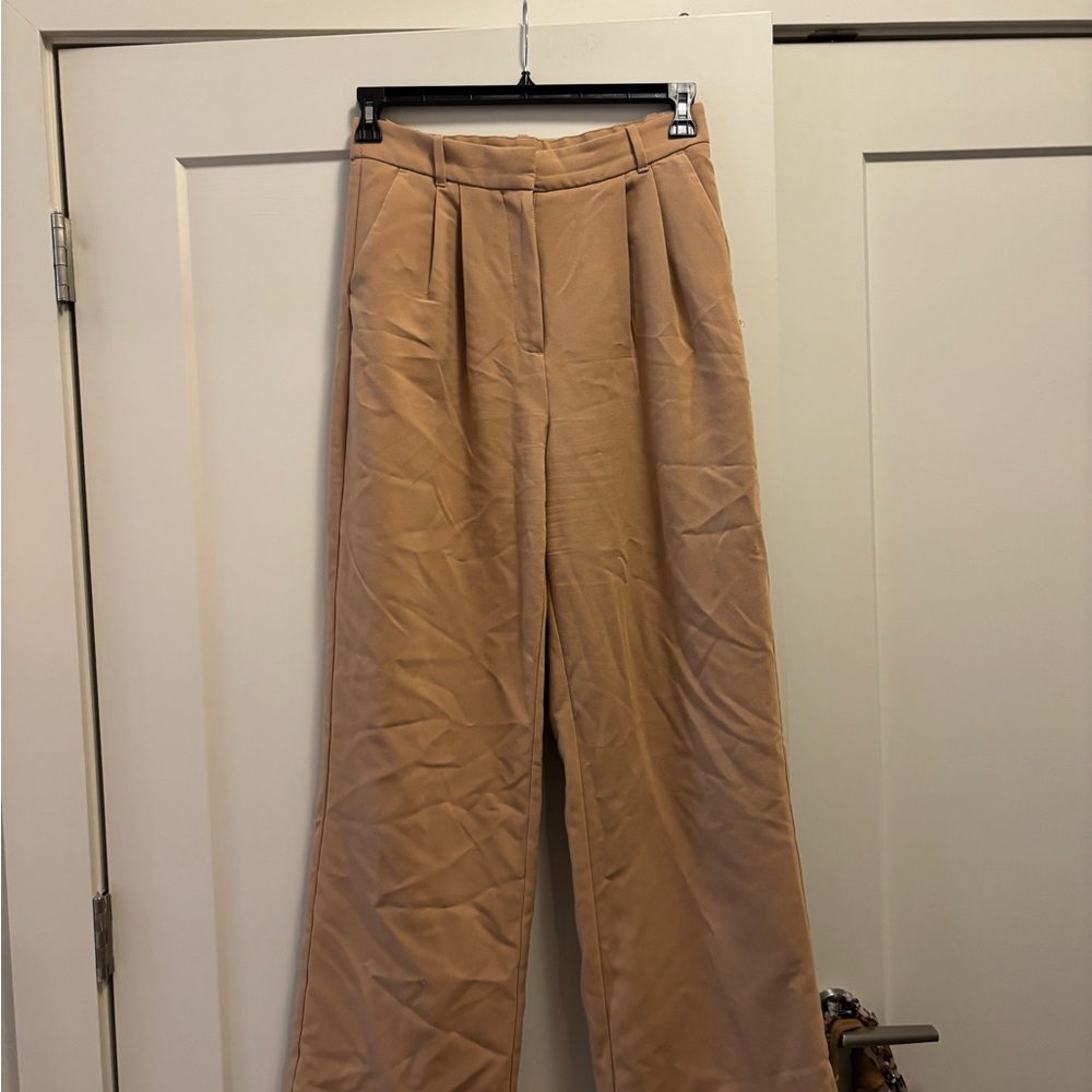 Abercrombie & Fitch Women's Camel Wide Leg Pants